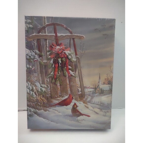 New SPRINGBOK Puzzle WINTER RED BIRDS CARDINALS CHRISTMAS 500 PIECES NIP Sealed - Picture 1 of 7
